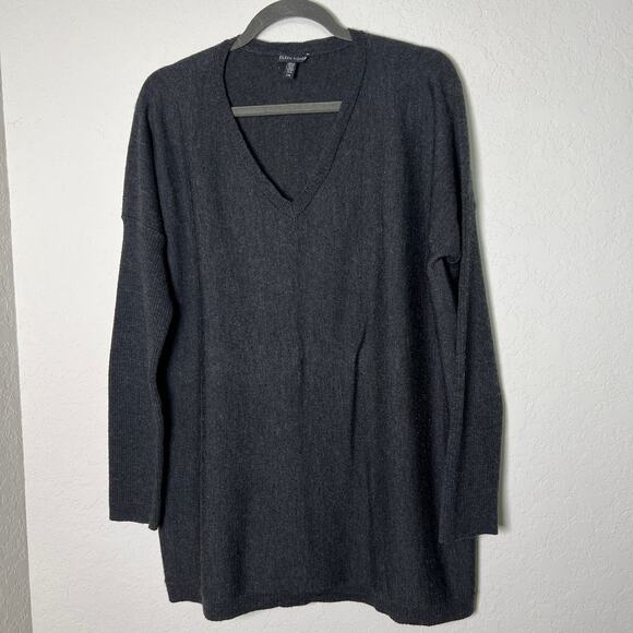 Eileen Fisher Women's‎ Italian Yarn Dark Gray Tunic Sweater Size L - Picture 6 of 8